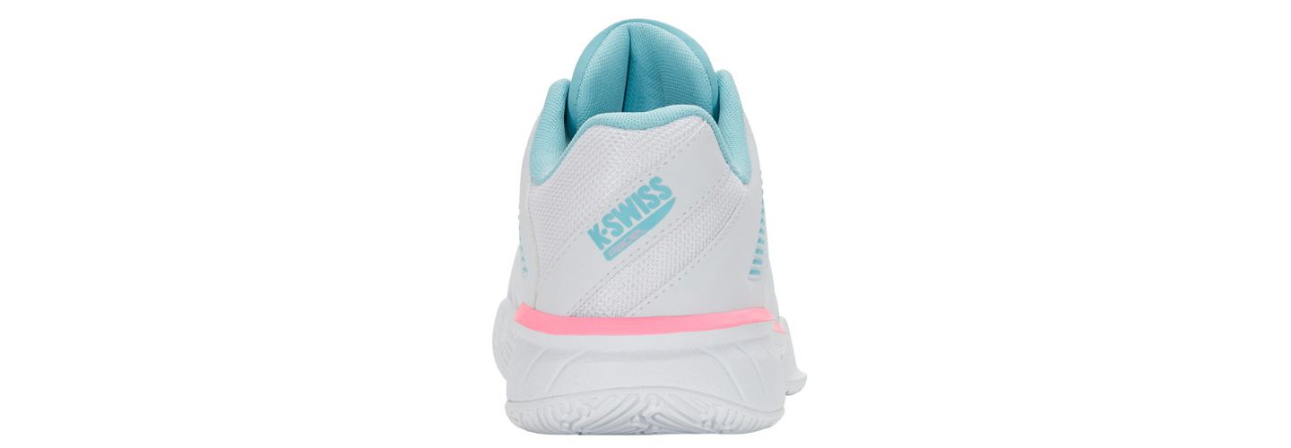 Женские кроссовки K-Swiss Express Light 3 HB Padel Shoes (White/Soft Neon Blue/Neon Bubble Gum), цвет: Белый — фото 4