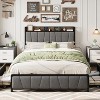 King Size Bed Frame, Storage Headboard with Charging Station, Solid and Stable, Noise Free, No Box Spring Needed, Easy Assembly - 3 of 4