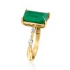Ross-Simons 5.50 Carat Emerald and .50 ct. t.w. White Topaz Ring in 18kt Gold Over Sterling - 3 of 4