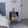 NicBex Nightstand with Storage Drawer and Open Shelf for Bedroom,Living Room,Modern Bedside Table with Wood Legs,Easy Assembly - 4 of 4
