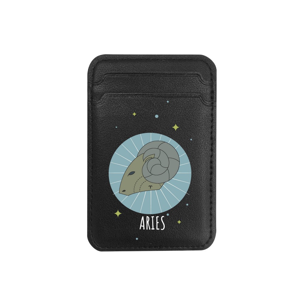 OTM Essentials Black Leather Wallet Sleeve MagSafe Compatible - Aries
