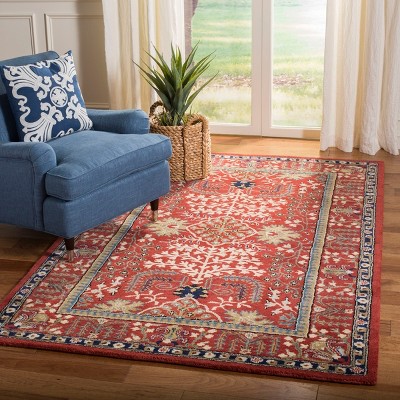 Antiquity Red and Multi Wool Handmade Tufted Area Rug