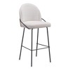HomeRoots Set of Two 30" Ivory And Black Shearling And Steel Bar Height Bar Chairs - 4 of 4