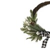 Northlight Plaid Bow and Winter Foliage Artificial Christmas Twig Wreath - 23-inch, Unlit - 4 of 4