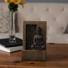 Nature Spring Tabletop Water Fountain - Sitting Buddha Statue by a Stone Wall Waterfall, Electric Pump & Soothing Sounds for Office and Home Decor - 4 of 4
