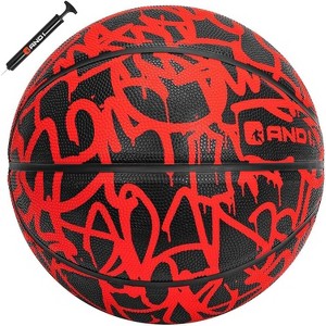 AND1 Fantom Graffiti 29.5 Rubber Basketball - Intermediate Streetball for Indoor/Outdoor Play, Size 7 Includes Pump - 1 of 4