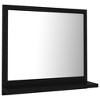 vidaXL Black Bathroom Vanity Mirror with Shelf - Engineered Wood & Acrylic, Contemporary Wall-Mounted 15.7"x4.1"x14.6" Unit - 2 of 4