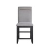 Asian Hardwood Upholstered Counter Chair (Set of 2) with Performance Fabric and Brushed Brass Back Bar - 2 of 4