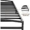 Heavy Duty Metal Platform Beds, Low Bed Frame with Sturdy Steal Slats, No Box Spring Needed, Noise-Free, Easy Assembly - Black - 4 of 4