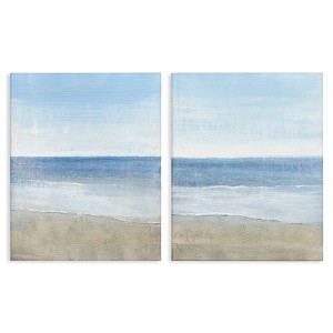 Stupell Industries Coastal Seafoam Beach Waves 2pc Canvas Art Set - 1 of 4