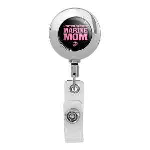 Marine Mom Metal Chrome Badge ID Card Holder Clip - 1 of 3
