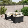 vidaXL Garden Sofa Set Black PE Rattan Large Adjustable Armrests - 2 of 4