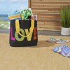Mina Victory Handbag Sequin "Love" 22" x 15" x 6" Beach Bag with Matching Clutch Black - 2 of 4