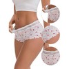 INSPIRE CHIC Women's Ice Silk Lace Trim Mid-Waisted Hip-Lifting Full Coverage No Trace Breathable Panties - 3 of 4