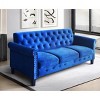 Home Design Casper 2-Piece Velvet Living Room Set with Rolled Arms, Navy Blue - 3 of 4