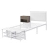 Full/Twin Size Metal Platform Bed Frame with Two-Tier Storage Shelves, Charging Station, Storage Cabinet -ModernLuxe - 4 of 4