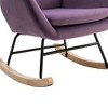NicBex Teddy Fabric Glider Rocking Chair,Upholstered Nursery Rocking Chairs with High Backrest and Armrests,Nursing Chair for Bedroom - 4 of 4