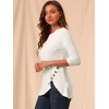 Allegra K Women's 3/4 Sleeve Round Neck Button Decor Casual Stretchy Tunic Tops - 4 of 4