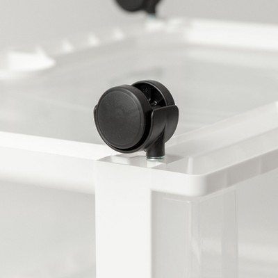 White and Clear Plastic 4-Drawer Rolling Storage Cart