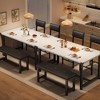 Dining Table Set for 4, Kitchen Table with 2 Upholstered Chairs and Bench, Wood Kitchen Dining Room Set, for Small Space, Apartment, Home - 3 of 4