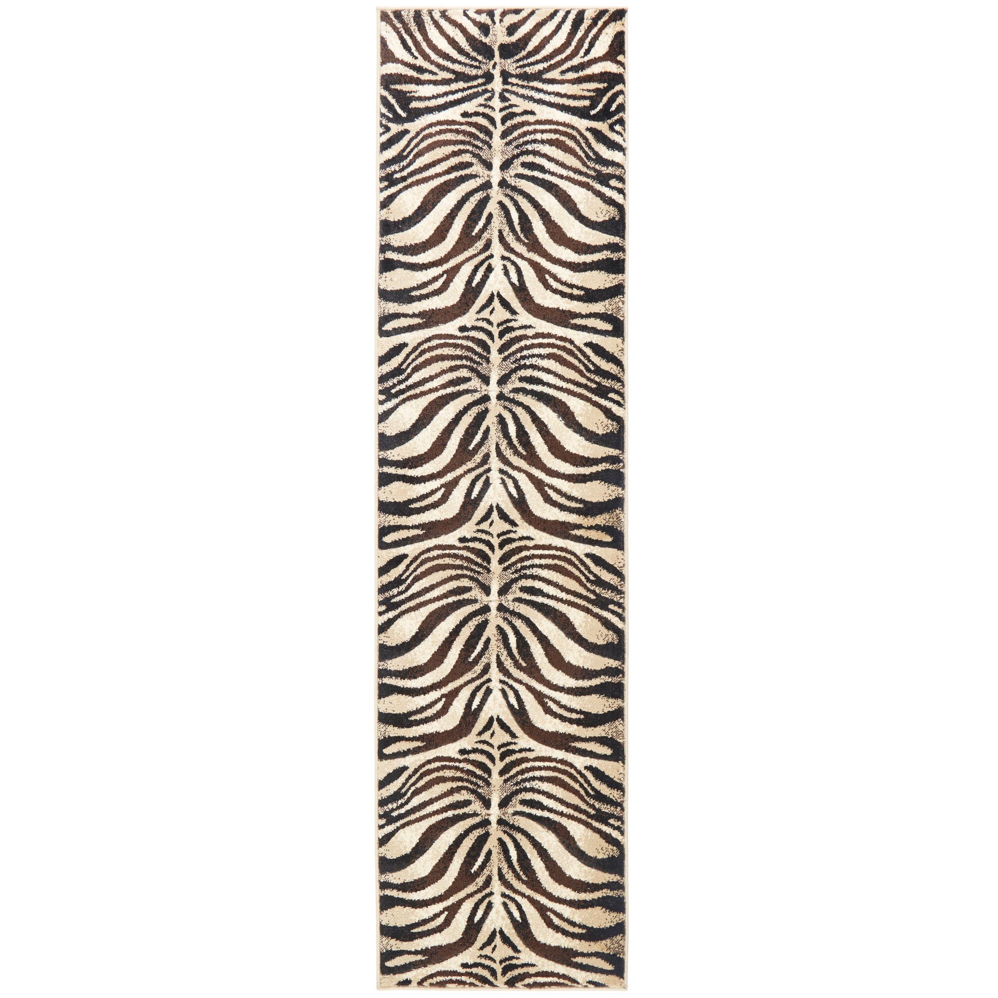 Home Dynamix Fawn Contemporary Animal Print Runner Area Rug, Dark Brown/Beige, 1'9"x7'2"