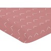 Sweet Jojo Designs Girl Baby Fitted Crib Sheet Diamond Tuft Mauve Pink Ivory Off White - 3 of 4