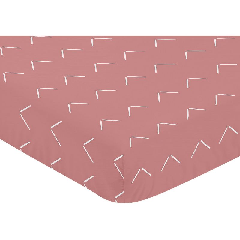 Sweet Jojo Designs Girl Baby Fitted Crib Sheet Diamond Tuft Mauve Pink Ivory Off White, 4 of 8