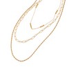 Anna-Kaci Layered Chain Necklace with Textured and Beaded Details - Gold - 3 of 4