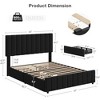 Queen Linen Upholstered Platform Bed Frame with 4 Storage Drawers, Adjustable Headboard - 2 of 4