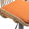 Zeus & Ruta Modern Swivel Bar Stools Set of 2 Adjustable Counter Height Chairs with Footrest - Orange - 4 of 4