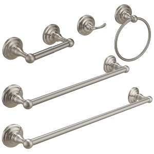 BWE 5-Piece Bath Hardware Sets with 2-Towel Bars/Racks, Towel/Roe Hook, Toilet Paper Holder - 1 of 4