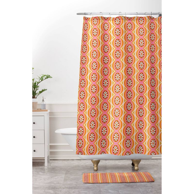 Megan Galante Wavy Daisy Shower Curtain Orange - Deny Designs, 4 of 5