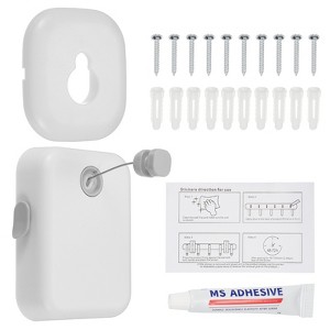 Unique Bargains Stainless Steel Portable Retractable Wall-Mounted Clotheslines - 1 of 4