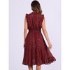 Allegra K Women's Sleeveless Smocked Waist Gilding Metallic Stars Chiffon Party Dress - 3 of 4