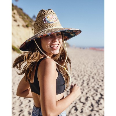 One Size Tie Dye Straw Hat with UPF 50+ Protection