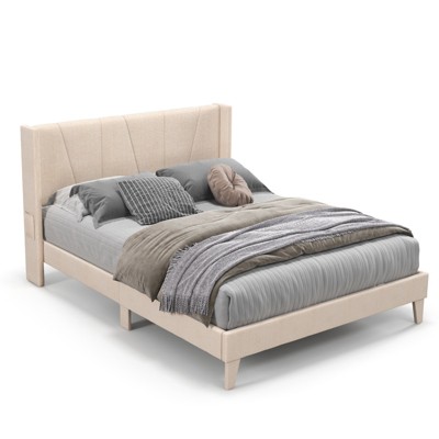 Infans Queen Size Upholstered Bed Frame With Elastic Pockets Mattress ...