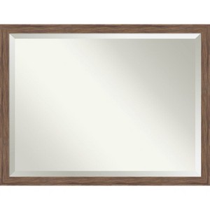 Amanti Art Pia Medium Brown Narrow Beveled Framed Bathroom Vanity Wall Mirror - 1 of 4