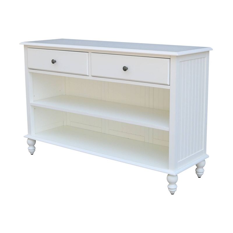 Cottage Collection Hand Rubbed Console Table with Storage Beach White - International Concepts, 3 of 13