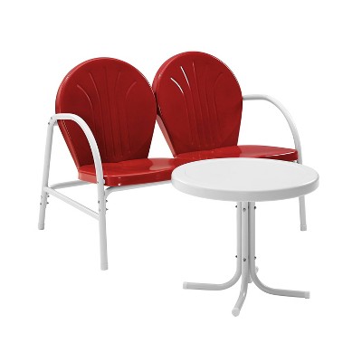 Griffith 3pc Outdoor Conversation Set - Red - Crosley