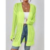 Womens Cardigan Above Knee Crochet Sweater Open Front Ribbed Long Sleeve Lightweight Sweater Longline Cardigan Cozy Fall Sweater Coats - 4 of 4