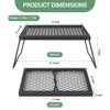 Campfire Grill Grate Set, Carbon Steel with 600°f Powder Coating, Adjustable Swivel & Folding Models with Carry Bag for Outdoor BBQ Cooking - 3 of 4