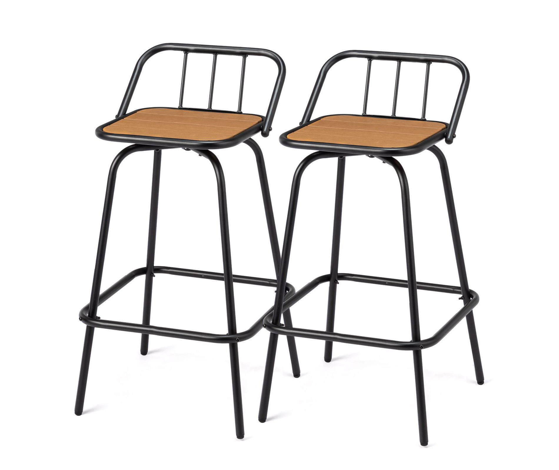 Karl Home | 2 Pack Outdoor Bar Stools Swivel Barstools