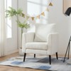 TiramisuBest Modern Chenille Accent Chair Mid-Century Fabric Lounge Chair Pillow Wood Legs Anti-Slip Footpad Living Room Bedroom - 2 of 4