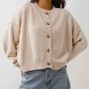 Women's Stretch Knit Cardigan - Drop Shoulder Long Sleeve with Button Front Cherie Code - 2 of 4