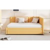 Sapphtopaz Daybed Full Size Bed Frame Linen Fabric Sofa Bed Bedroom Furniture, Easy Assembly, No Box Spring Needed, Beige - 4 of 4