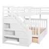NicBex Twin over Full Bunk Bed Pine Triple Bed Frame with Drawers, Shelves, Storage Stairs, Ladder and Guardrail, No Box Spring Required - 4 of 4
