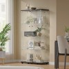 4-Tier Glass Display Cabinet Curio Cabinet with Adjustable Shelves - 3 of 4