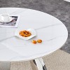 Maggift Dining Sets of 5, Table Chairs Set with White High-Gloss Tabletop and 4 Chairs for Dining Room or Kitchen, Black, 15"*16"*37.4" - 2 of 4