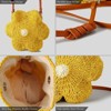 FATMOON Straw Beach Bag, Summer Fashion Flower Purse Cute Hand-Woven Straw Crossbody Bags for Women Vacation Handbags - 4 of 4