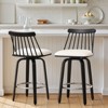 Bekrvio 26" Swivel Bar Stools Set of 1/2/3/4–Faux Leather Counter Stool with Spindle Back, Solid Wood Legs, Wooden Barstools for Kitchen Island - 3 of 4